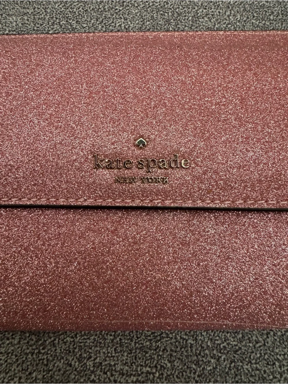 Kate Spade Rose Pink Glitter Wristlet Clutch
